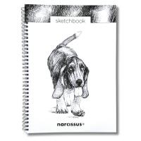 Szkicownik A4/50K na spirali z perforacją - Pies. Wydawca: Narcissus. SmakLiter.pl Opakowanie Szkicownik A4/50K na spirali z perforacją - Pies