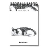 Szkicownik A6/60K na spirali - Kot. Wydawca: Narcissus. SmakLiter.pl Opakowanie Szkicownik A6/60K na spirali - Kot