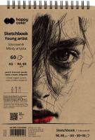 Opakowanie Szkicownik na spirali Młody Artysta A5  80/90g 60ark.Happy Color