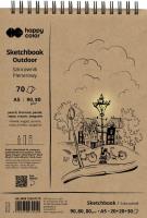 Opakowanie Szkicownik na spirali plenerowy A5 80/90g 70ark. 3 kolory Happy Color