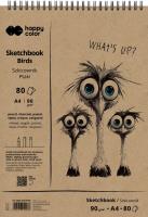 Opakowanie Szkicownik na spirali Ptaki A4 90g. 80ark. biały Happy Color