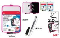 Opakowanie Tablica biała dwustronna z markerem 18,5x26cm MIX