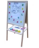 Tablica z kubkami na farbę i klipsami naturalna. Wydawca: 3toysm. SmakLiter.pl Opakowanie Tablica z kubkami na farbę i klipsami naturalna