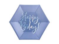 Opakowanie Talerzyki Happy B'day! granatowy 20cm 6szt