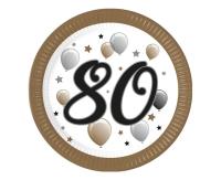 Opakowanie Talerzyki papierowe 80 urodziny FSC 23cm 8szt