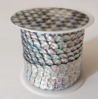 Opakowanie Taśma cekinowa metallic srebrny holograf 6mm 4mb