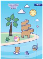 Teczka kartonowa A4+ z gumką Yummy Yum Kapibary. Wydawca: GDD. SmakLiter.pl Opakowanie Teczka kartonowa A4+ z gumką Yummy Yum Kapibary