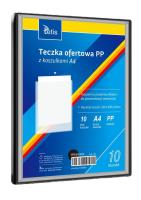 Teczka ofertowa A4 PP + 10 koszulek czarna. Wydawca: TETIS. SmakLiter.pl Opakowanie Teczka ofertowa A4 PP + 10 koszulek czarna