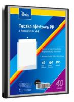 Teczka ofertowa A4 PP + 40 koszulek czarna. Wydawca: TETIS. SmakLiter.pl Opakowanie Teczka ofertowa A4 PP + 40 koszulek czarna