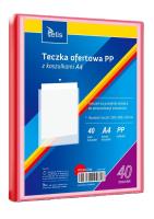 Teczka ofertowa A4 PP + 40 koszulek czerwona. Wydawca: TETIS. SmakLiter.pl Opakowanie Teczka ofertowa A4 PP + 40 koszulek czerwona