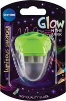 Temperówka plastikowa z dwoma ostrzami i pojemnikiem świecąca w ciemności. Wydawca: Panta Plast. SmakLiter.pl Opakowanie Temperówka plastikowa z dwoma ostrzami i pojemnikiem świecąca w ciemności