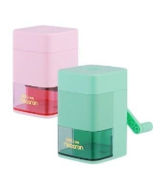 Temperówka ręczna na korbkę Macaron mix DELI. Wydawca: DELI. SmakLiter.pl Opakowanie Temperówka ręczna na korbkę Macaron mix DELI