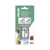 Temperówko-gumka Aliens + 2 gumki MILAN. Wydawca: MILAN. SmakLiter.pl Opakowanie Temperówko-gumka Aliens + 2 gumki MILAN