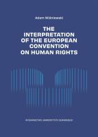 Okładka książki The Interpretation of the European Convention