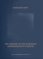 Okładka książki The Origins of the European Administrative Science