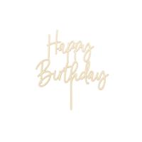Topper drewniany Happy Birthday 16,5cm. Wydawca: PartyDeco. SmakLiter.pl Opakowanie Topper drewniany Happy Birthday 16,5cm
