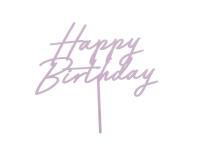 Opakowanie Topper na tort Happy Birthday fioletowy 16,5cm