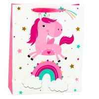Torba prezentowa jednorożec 32x26x10cm. Wydawca: Leantoys. SmakLiter.pl Opakowanie Torba prezentowa jednorożec 32x26x10cm