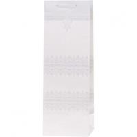 Opakowanie Torebka Lux 12x36x10cm brokat biała ROZETTE 1 szt