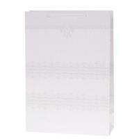 Opakowanie Torebka Lux 18x23x10cm brokat biała ROZETTE