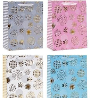 Opakowanie Torebka ozdobna 18x23x8cm hot-stamp mix ROZETTE