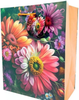 Opakowanie Torebka ozdobna matowa 18x23x10cm Kwiaty