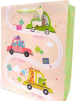 Opakowanie Torebka ozdobna matowa 26x32x12cm Autka