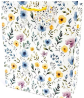 Opakowanie Torebka ozdobna matowa 26x32x12cm Kwiatuszki