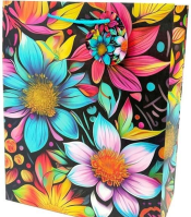 Torebka ozdobna matowa 26x32x12cm Kwiaty neon. Wydawca: Fresh. SmakLiter.pl Opakowanie Torebka ozdobna matowa 26x32x12cm Kwiaty neon