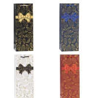 Opakowanie Torebka ozdobna na butelkę 12x35x9cm mix ROZETTE