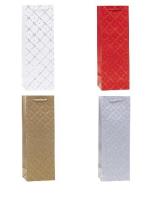 Opakowanie Torebka ozdobna na butelkę 12x36x9cm mix ROZETTE