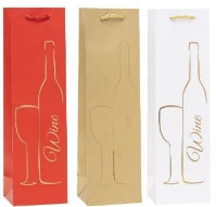 Opakowanie Torebka ozdobna na butelkę 12x36x9cm mix ROZETTE 12 szt