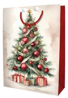 Opakowanie Torebka ozdobna Święta BN Choinka czerwona średnia