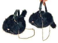 Opakowanie Torebka pluszowa Kot 28x20cm ze złotym łańcuchem