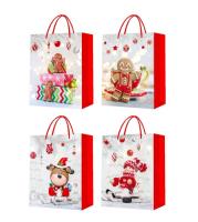 Torebka prezentowa M Boże Narodzenie brokat mix. Wydawca: W&K. SmakLiter.pl Opakowanie Torebka prezentowa M Boże Narodzenie brokat mix