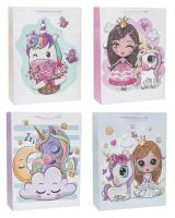 Opakowanie Torebka z brokatem Unicorn 18x23x8cm mix ROZETTE 1 szt