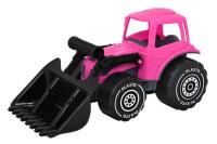 Opakowanie Traktor z ładowaczem 32 cm, kolor różowy PLASTO