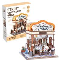 Opakowanie Uliczny zakątek drewniane puzzle 3D piekarnia