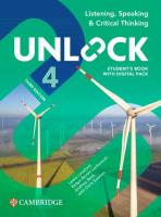 Unlock Level 4 Listening, Speaking and Critical Thinking Student's Book with Digital Pack. Autor: Lansford Lewis, Lockwood Robyn Brinks, Reid Andrew, Sowton Chris. SmakLiter.pl Okładka książki Unlock Level 4 Listening, Speaking and Critical Thinking Student's Book with Digital Pack