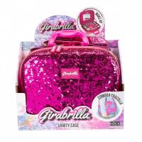 Opakowanie Walizka cekinowa z wyposażeniem różowo-srebrna