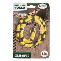 Wąż gumowy pyton siatkowy żółty 60cm. Wydawca: Beppe. SmakLiter.pl Opakowanie Wąż gumowy pyton siatkowy żółty 60cm