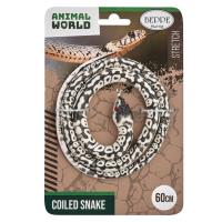 Wąż gumowy szaro-biały 60cm. Wydawca: Beppe. SmakLiter.pl Opakowanie Wąż gumowy szaro-biały 60cm