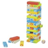 Wieża do układania typu Jenga z motywami zwierząt. Wydawca: Goki. SmakLiter.pl Opakowanie Wieża do układania typu Jenga z motywami zwierząt