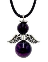 Opakowanie Wisiorek aniołek na rzemyku ametyst fiolet