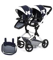 Opakowanie Wózek dla lalek bliźniaczych Twin Neo niebieski