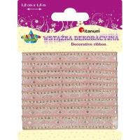 Opakowanie Wstążka z brokatowym wzorem różowa 1,2cm x 1,5m