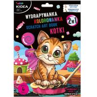 Opakowanie Wydrapywanka z kolorowanką 2w1 Kotki KIDEA