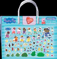 Okładka książki Z przyjaciółmi na podwórku. Świnka Peppa. Kocham naklejać