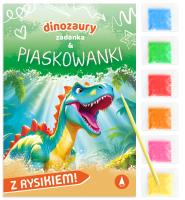 Zadanka & piaskowanki. Dinozaury. Autor: Wioleta Żyłowska. SmakLiter.pl Okładka książki Zadanka & piaskowanki. Dinozaury
