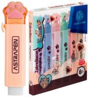 Zakreślacze z łapkami Astrapen Animals Choco 6 kolorów. Wydawca: ASTRA art-pap. SmakLiter.pl Opakowanie Zakreślacze z łapkami Astrapen Animals Choco 6 kolorów